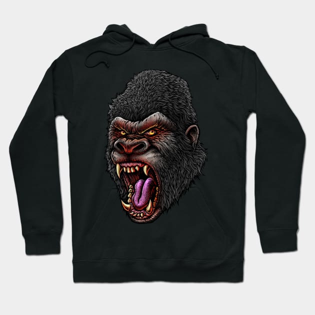 Mad Kong Head Hoodie by LillyRise